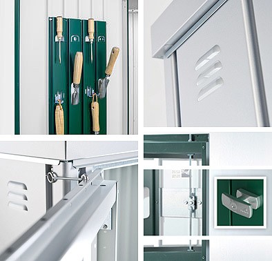 Biohort Geräteschrank 90 Aufbewahrungsschrank 93x83x182,5cm Dunkelgrau-Metallic