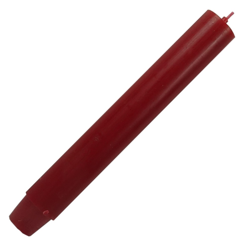 Dicke Stabkerze Durchgefärbt Antik-Rot 20cm x 2,5cm Tropffrei Premium