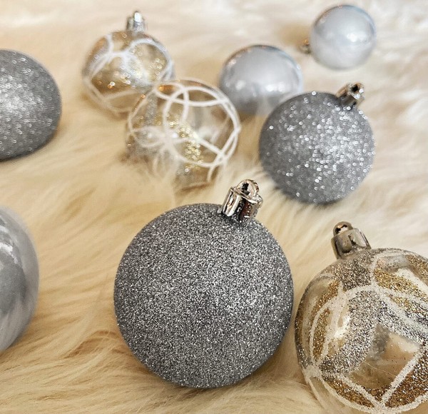 Christbaumkugeln Silber 9 Stück Weihnachtsbaumkugeln Christbaumschmuck