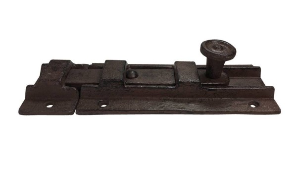 Rustikaler Türriegel Schlossriegel Schieberiegel Gusseisen Antik-Braun 20cm