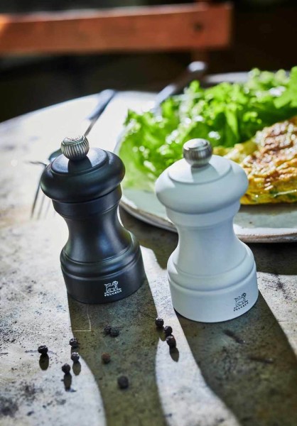 Peugeot Bistro Duo Pfeffermühle & Salzmühle Holz Schwarz Weiß Matt 10cm