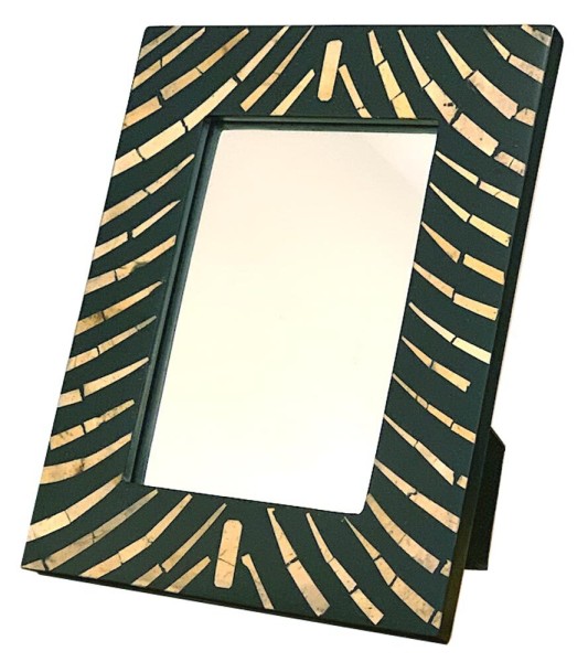 Kleiner Standspiegel Afrika Zebra-Optik Zum Hinstellen Tisch Kommode Kokosnuss