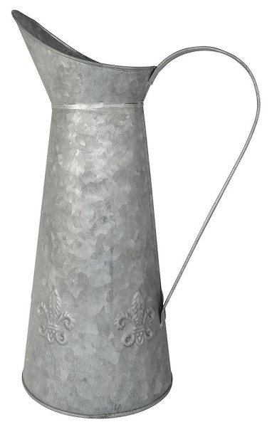 Deko Vase Kanne Zink Lilie für Trockenblumen Vintage-Deko Zinkkrug Landhausstil