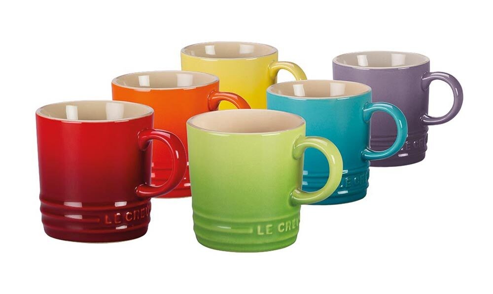 Le Creuset Tasse Becher 6er-Set Regenbogen Rainbow Steinzeug 200ml günstig online kaufen