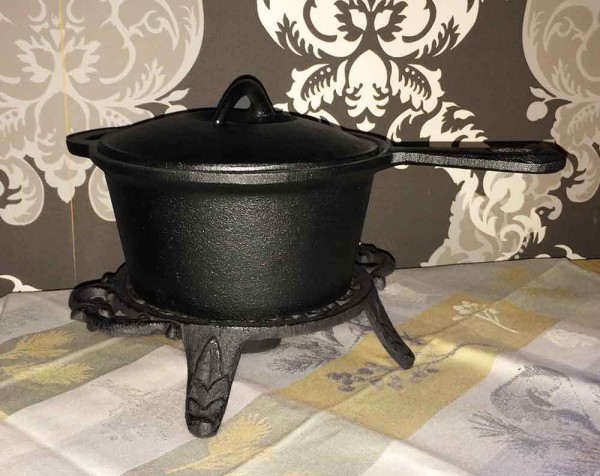 Stövchen Rund Rustikal Warmhalteplatte Rechaud Gusseisen Antik-Stil Schwarz