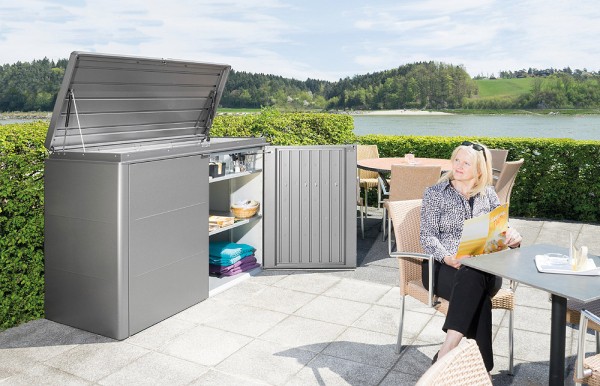 Biohort Highboard 160 Aufbewahrungsbox 160x70x118cm Quarzgrau-Metallic