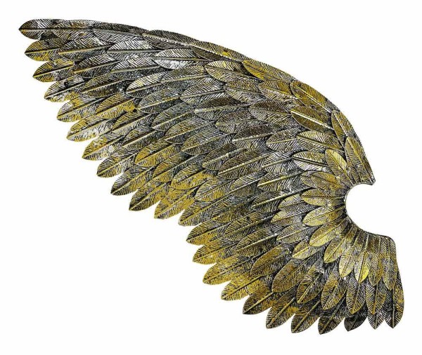 Engelsflügel Wanddeko Groß Metall 1 Paar Gold Silber Antik-Stil Wandobjekt 80cm