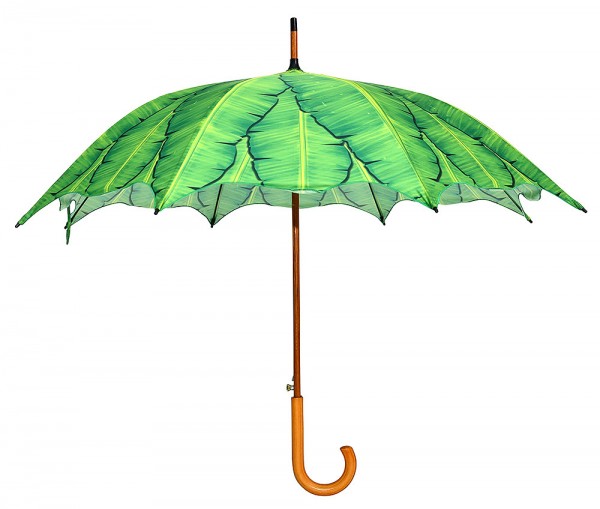 Regenschirm Bananenblätter Palme Stockschirm Karibik Palmblätter Grün Ø 105cm