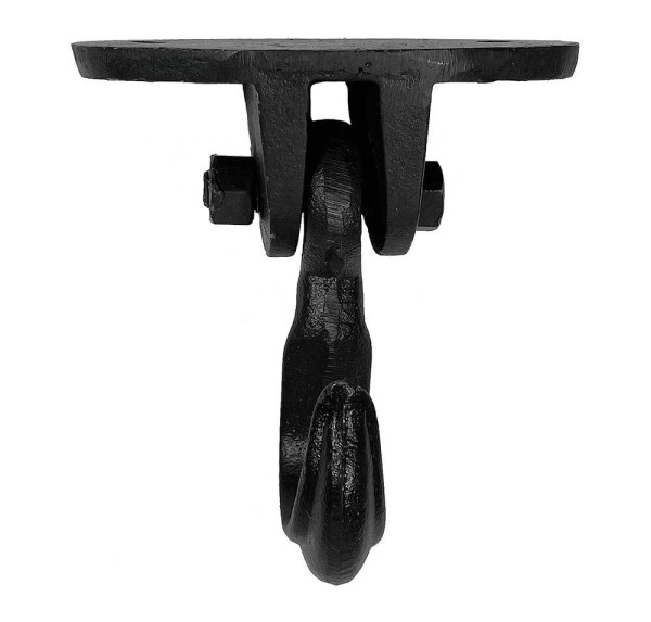 Deckenhaken schwingend Rustikal Wandhaken Gusseisen Schwarz Vintage-Stil 15cm