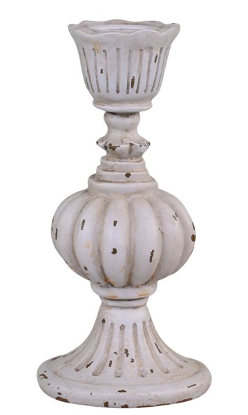 Chic Antique Kerzenhalter Barock Kerzenständer 14 cm Antik-Stil Shabby Weiß