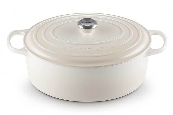 Le Creuset Bräter Signature Oval Gusseisen Meringue 29cm