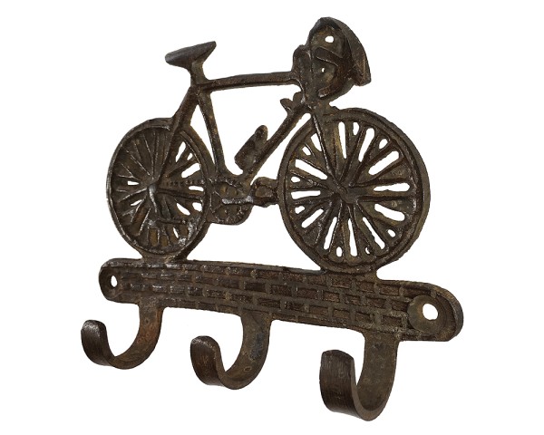 Wandgarderobe Fahrrad Garderobe Rennrad Gusseisen Antik-Stil Braun