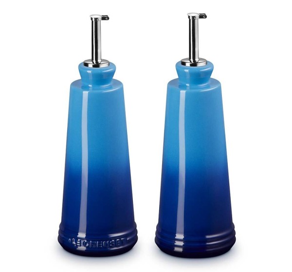 Le Creuset Essig und Öl Set Steinzeug Azure Blau