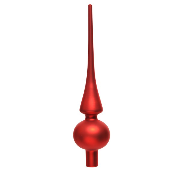 Christbaumspitze Rot Matt Echt Glas Weihnachtsbaumspitze 26cm