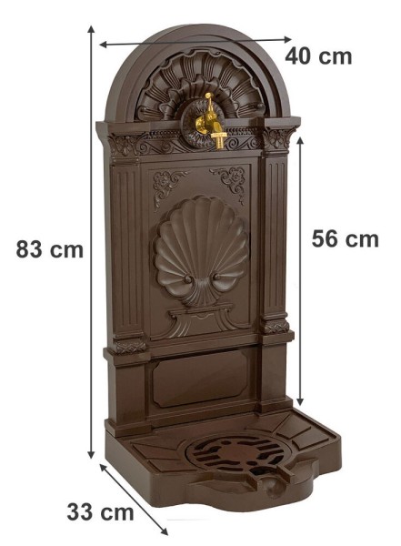 Standbrunnen mit Wasserhahn Wasserzapfsäule Garten Terrasse Antik-Stil 83cm