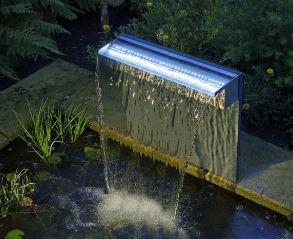 Ubbink Niagara 90 LED Wasserfall Element Edelstahl Beleuchtet