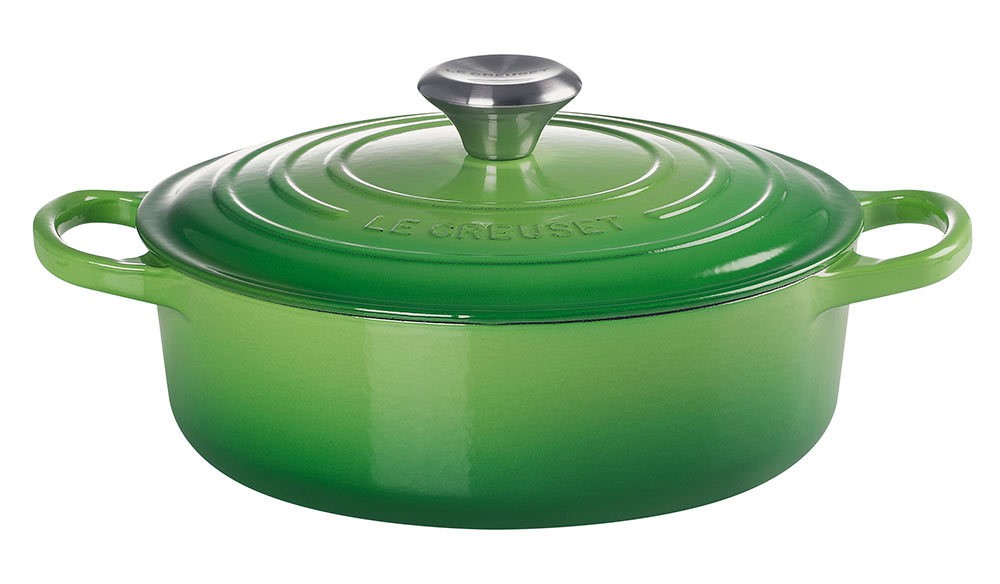 Le Creuset Gourmet-Bräter Signature Gusseisen Bamboo Green 24cm