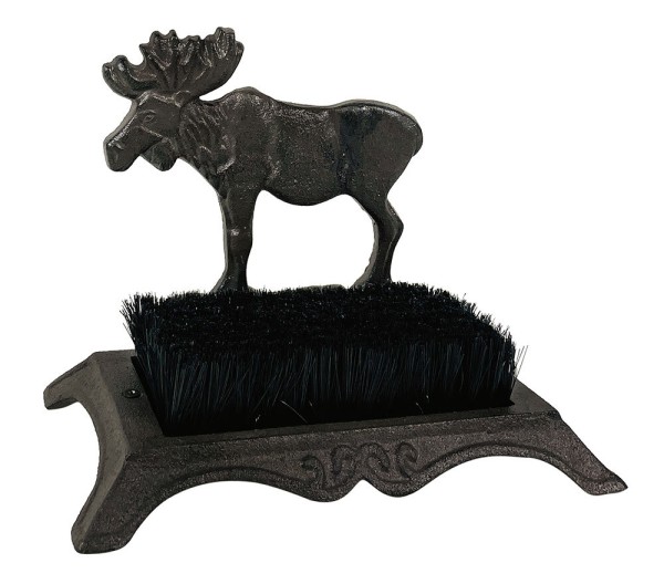 Schuhabstreifer Elch Schuhbürste Gusseisen Braun Nostalgie Fußabtreter Antik-Stil