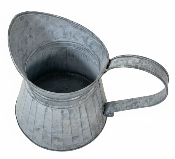 Großer Deko Krug Zink Zinkkrug zum Bepflanzen Zinkkanne Landhaus Vintage-Stil