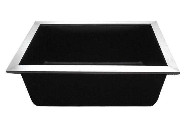 Ubbink Fertigteich-SET Teichbecken QUADRA C3 365L + Edelstahlrahmen InoxFrame