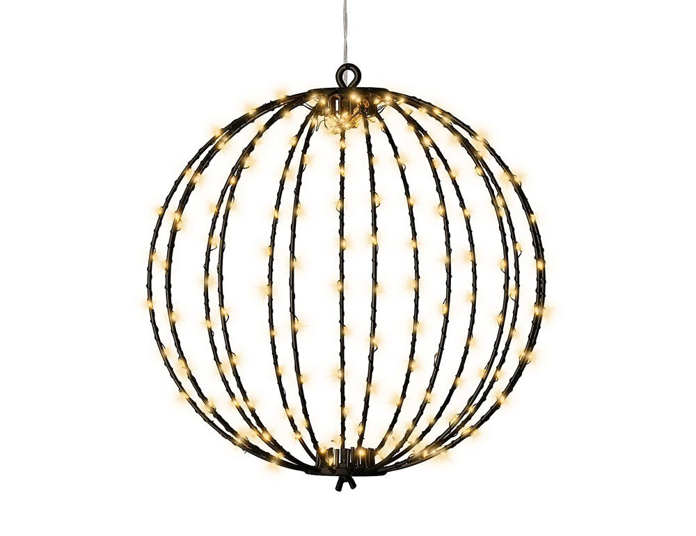 Leuchtkugel Weihnachten zum Hängen LED Kugel Metall Schwarz Stecker Timer O günstig online kaufen