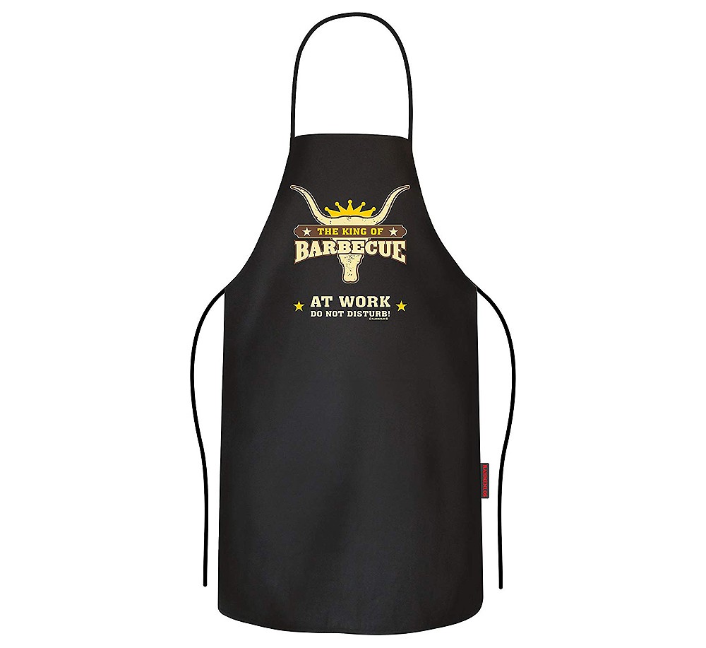 Grillschürze „The King of BBQ at Work“ 100% Baumwolle schwarz