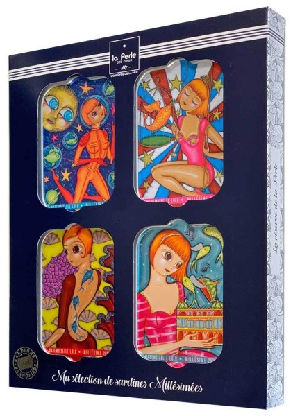 La Perle des Dieux Geschenkset Jahrgangssardinen Lulu Coralie Joulin