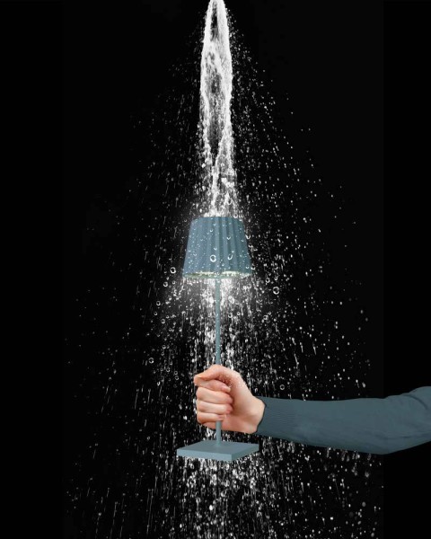 Sompex TROLL 2.0 Tischleuchte Blau Aluminium mit Akku dimmbar Outdoor 38 cm