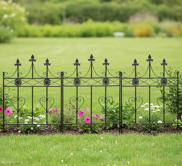 Beetzaun Metall Zum Stecken Beeteinfassung Beetumrandung Antik-Stil 51x70cm