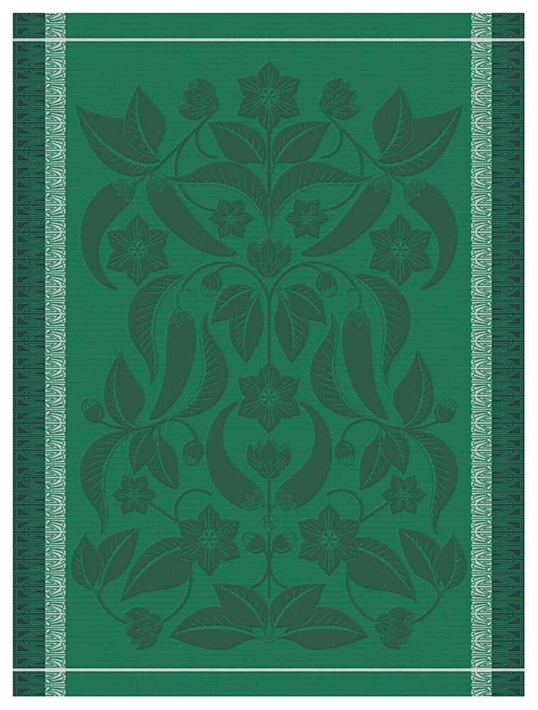 Le Jacquard Français Geschirrtuch Piments Vert Grün 60x80 Baumwolle