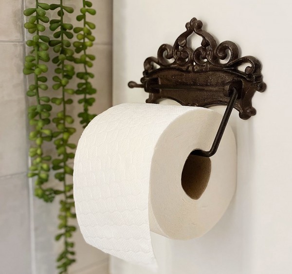 Toilettenpapierhalter Jugendstil Nostalgie Gusseisen Antik-Stil Braun