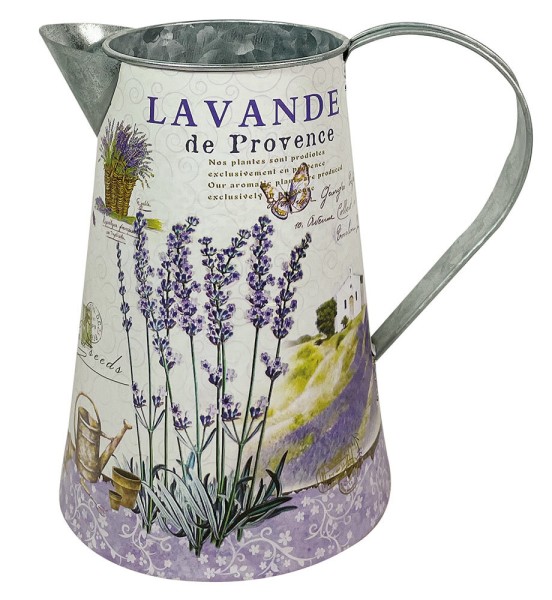 Deko Krug Zink Lavendel Zinkkrug Gießkanne Zinkkanne Wasserkrug Landhaus Vintage