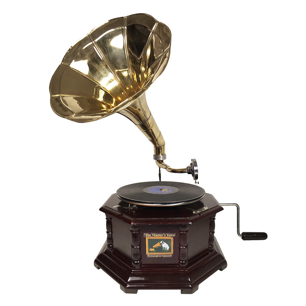 Grammophon Antik-Stil 8-Eckig Nostalgie Schellackplatten Trichter Grammofon
