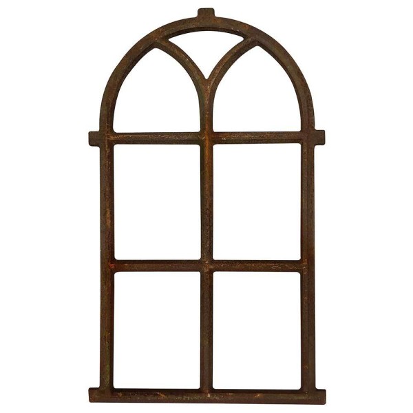 Stallfenster groß Rundbogen Eisen Rost Nostalgie Fensterrahmen Antik-Stil 100cm