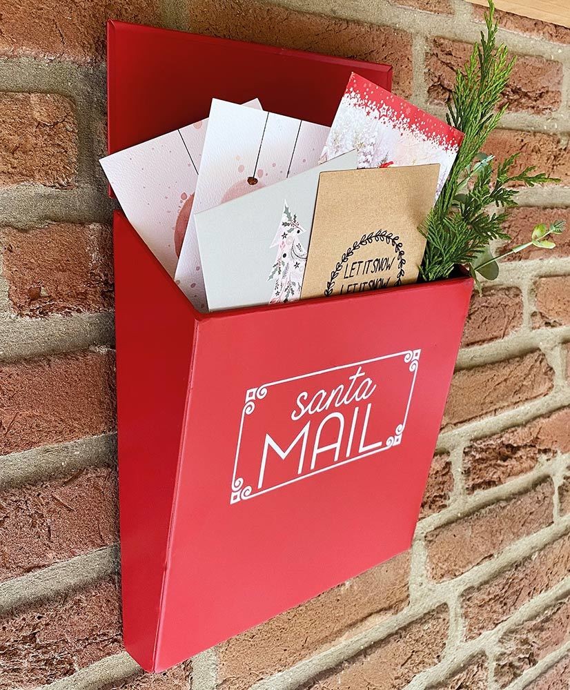 Briefkasten SANTA MAIL Postkasten Weihnachtsmann Rot Weihnachtspost Weihnachten