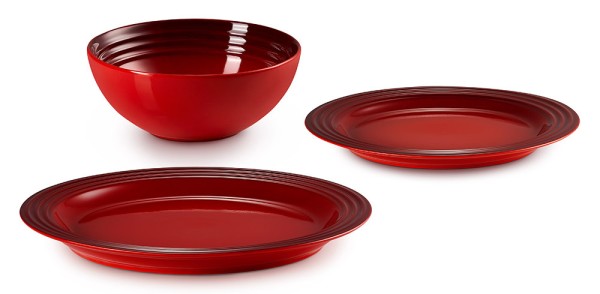Le Creuset 12-teiliges Geschirrset Steinzeug Kirschrot