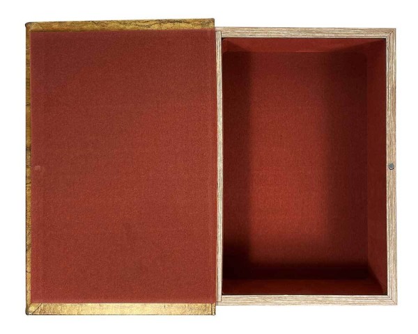 Hohles Buch mit Geheimfach Lilie Gold Braun Buchversteck Vintage Antik-Stil 27cm