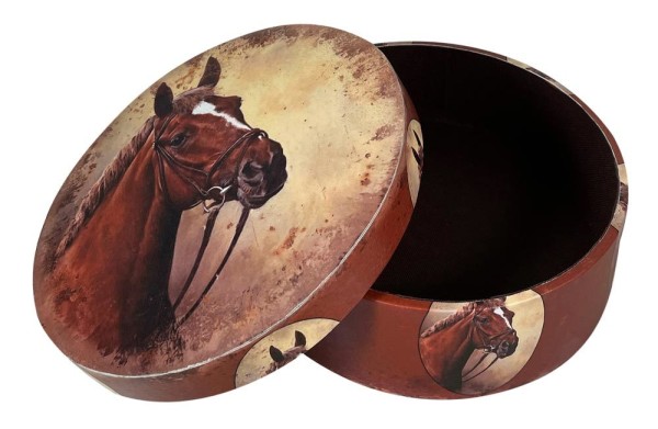 Aufbewahrungsbox mit Deckel Pferd Aufbewahrungsdose Schatulle Pferdemotiv 26cm