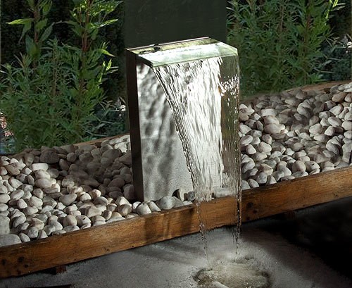 Ubbink VENEZIA LED Edelstahl Wasserfall Set mit Pumpe und Beleuchtung