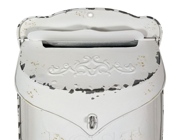 Briefkasten POST Zink weiß Postkasten mit Brieftaube Vintage Landhausstil