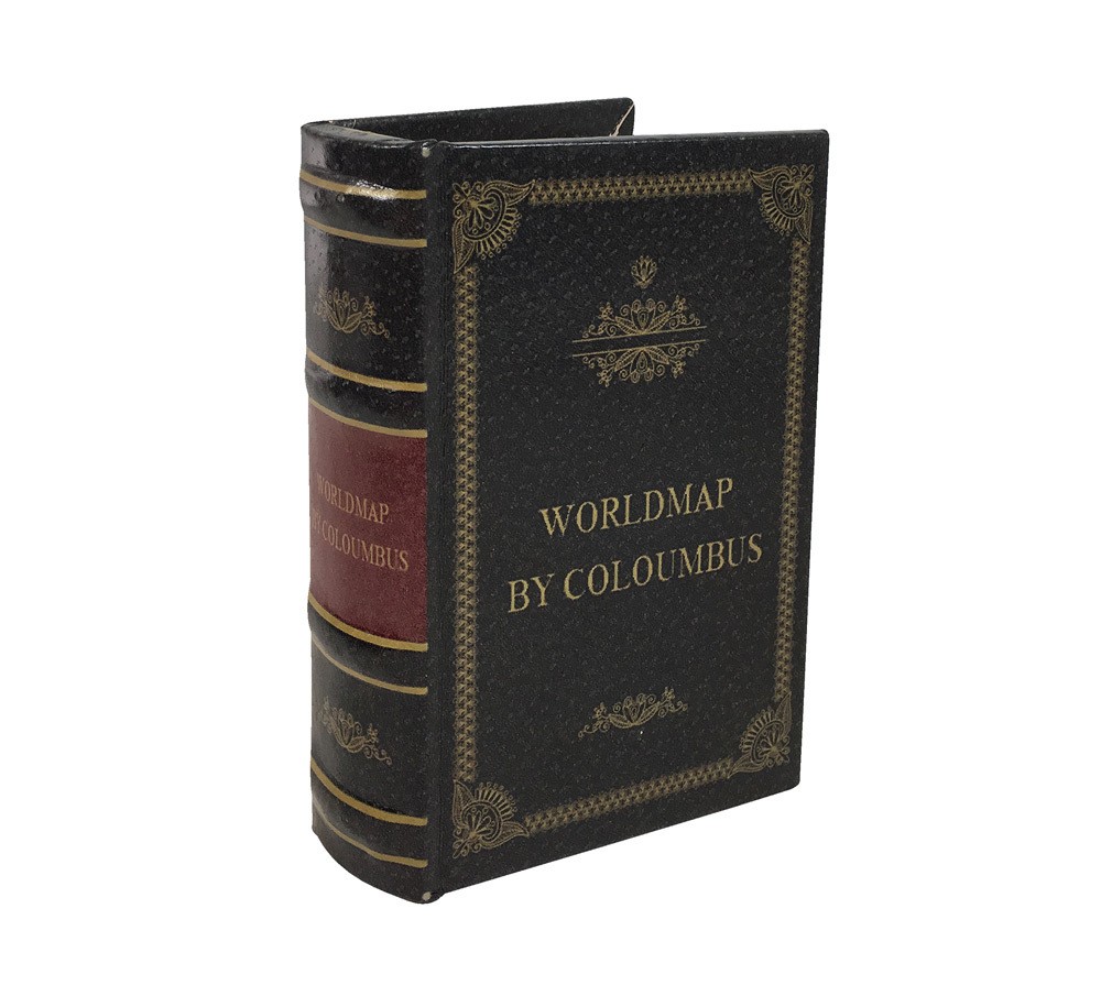 Hohles Buch Geheimfach WORLDMAP BY COLUMBUS Buchversteck Antik-Stil 15cm