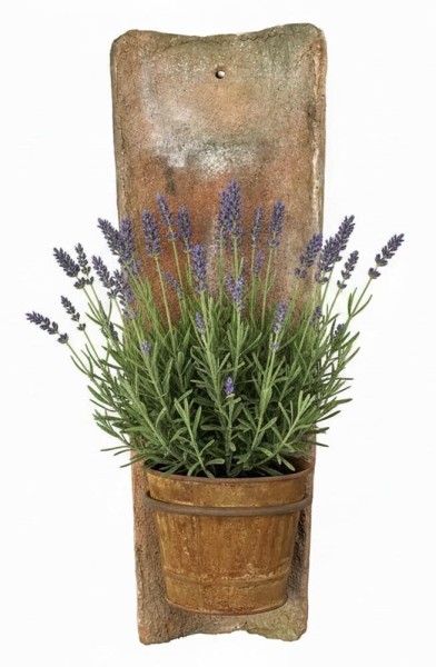 Echt Antiker Dachziegel 45-48 cm mit Wand Blumentopf Edelrost Hängend Mediterran