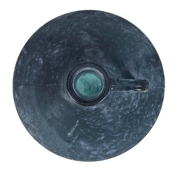 Vase Glas Grau Satiniert mit Henkel Bauchig Blumenvase Tischvase Dekovase 18cm