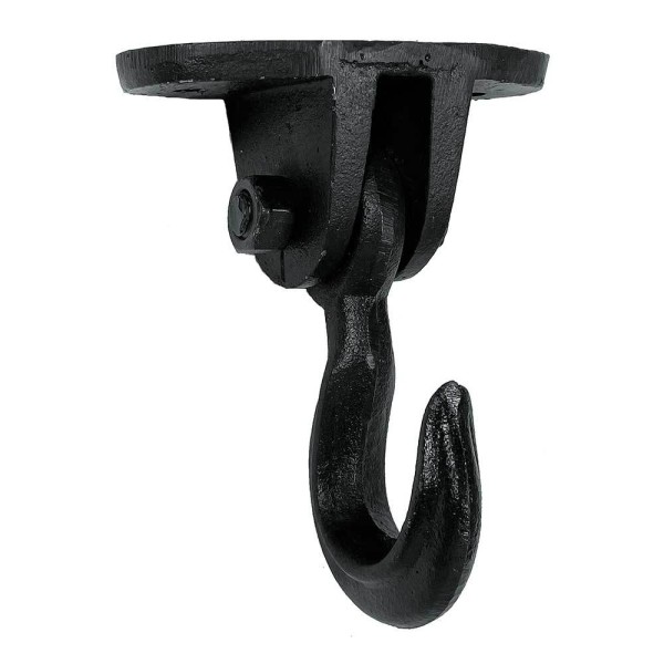 Deckenhaken schwingend Rustikal Wandhaken Gusseisen Schwarz Vintage-Stil 15cm