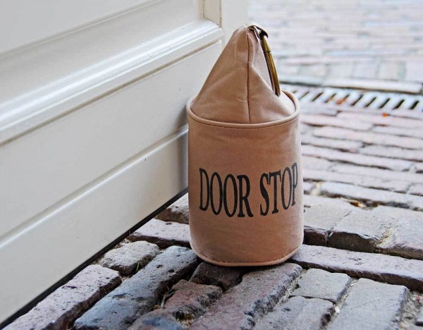 Türstopper DOOR STOP Sack Braun mit Ring Vintage Türfeststeller