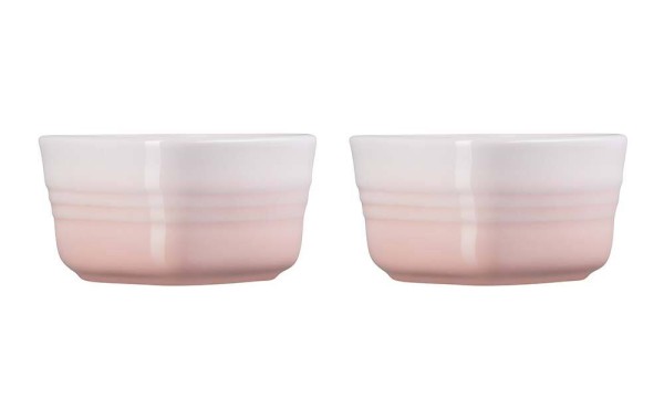 Le Creuset Herzförmchen Steinzeug 2er-Set Shell Pink 10x11cm
