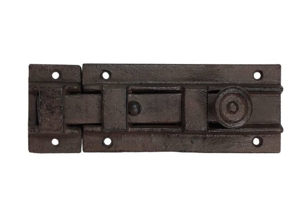 Rustikaler Türriegel Schlossriegel Schieberiegel Gusseisen Antik-Braun 20cm