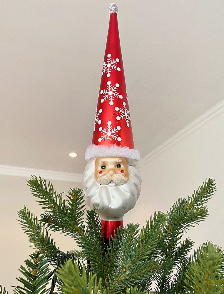 Christbaumspitze Weihnachtsmann Echt Glas Rot Weiß Weihnachtsbaumspitze 30cm Christbaumspitze Weihnachtsmann Echt Glas Rot Weiß Weihnachtsbaumspitze 30cm
