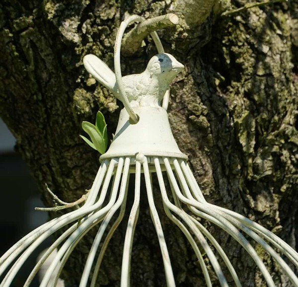 Deko Vogelkäfig Dekokäfig 2er-Set Vögel Nostalgie Antik-Sil Weiß 33cm