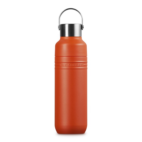 Le Creuset Trinkflasche On The Go Edelstahl Isolierflasche Ofenrot